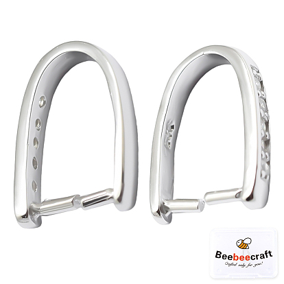 2 Stück rhodiniert mit Anlaufschutz 925 Sterlingsilber-Anhängerösen mit Micro-Pavé-Zirkonia, Eispickel & Prise Bügel