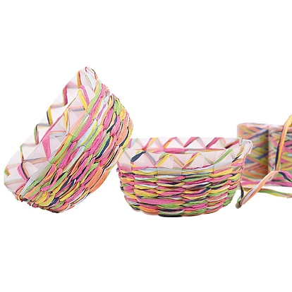 DIY Paper Weaving Basket Kits, with Paper Cords, for Children DIY Crafts Supplies