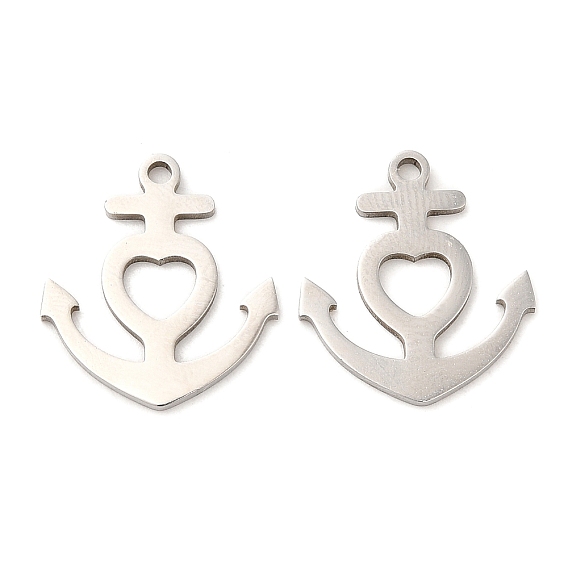 316L Surgical Stainless Steel Pendants, Laser Cut, Anchor Charm
