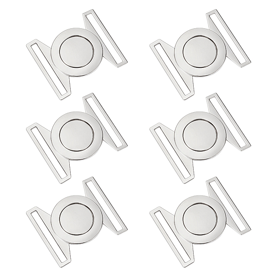 6 Sets Zinc Alloy Side Release Buckles, Survival Bracelet Clasps, Cadmium Free & Lead Free, Round
