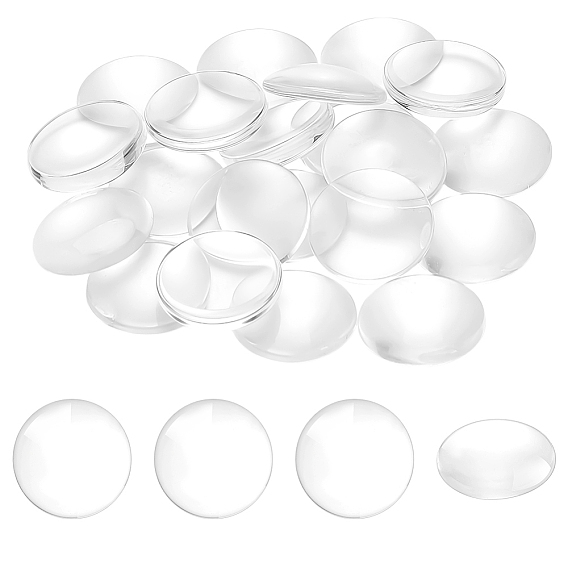 Прозрачные стеклянные кабошоны, прозрачный, Полукруглый круг плоская задняя для ювелирных изделий и кабошон настройки