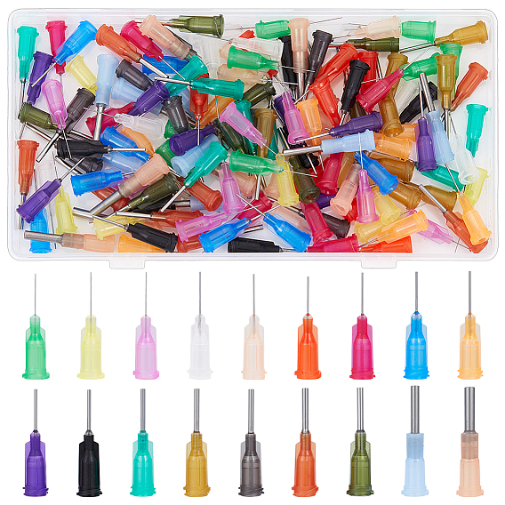 144 шт. 18 стили полипропиленовые пластиковые иглы, с пинами из нержавеющей стали , наконечники для точной заправки клеевой жидкости
