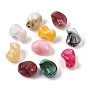 Opaque Acrylic European Beads, Imitation Gemstone, Large Hole Beads, Twist, Two Tone