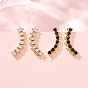 Pendientes trepadores de latón con circonitas cúbicas engastadas, plano y redondo, real 18 k chapado en oro, sin plomo y cadmio, larga duración plateado, chapado en rack
