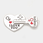 Alloy Split Pendants, Cadmium Free & Lead Free, with Enamel, Heart with Key