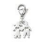 304 Stainless Steel Boy Girl Heart Cutout Pendant Decorations, with Lobster Clasp
