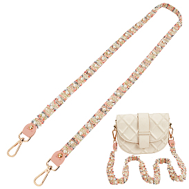 Тканые плетеные ремни для сумок, с поворотными застежками из искусственного жемчуга и сплава