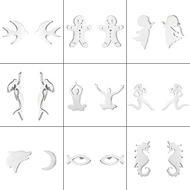 Chic Mermaid Seahorse Stainless Steel Earrings for Women - Unique French Style Fashion Jewelry