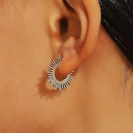 304 серьги-кольца из нержавеющей стали и латуни, солнце