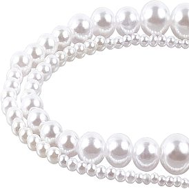 Perles de nacre en plastique ABS, ronde
