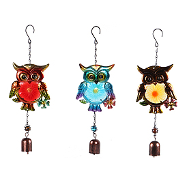 Glass Wind Chimes, Iron Pendant Decorations, Owl