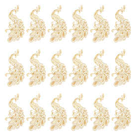 304 из нержавеющей стали большие кулоны, гравированные металлические украшения, павлин