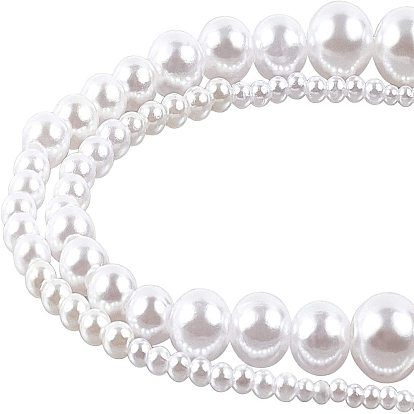 Perles de nacre en plastique ABS, ronde