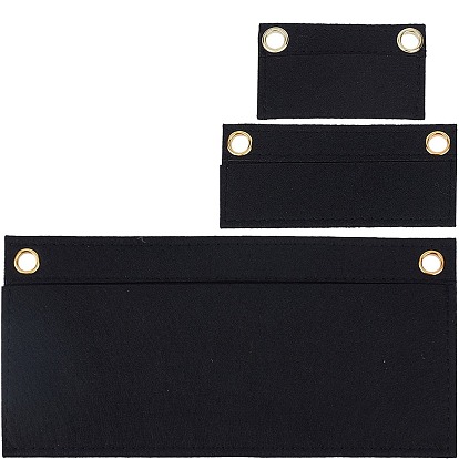 3шт 3 стиль шерстяной фетр крючком органайзер для сумки вставки, с железными втулками, для аксессуаров сумки, прямоугольные