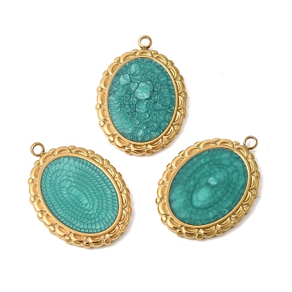 304 нержавеющей стальной эмали подвески, овальные амулеты, ионное покрытие (ip)