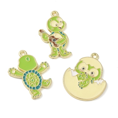 Подвески из эмали и сплава, золотые, черепаховый шарм
