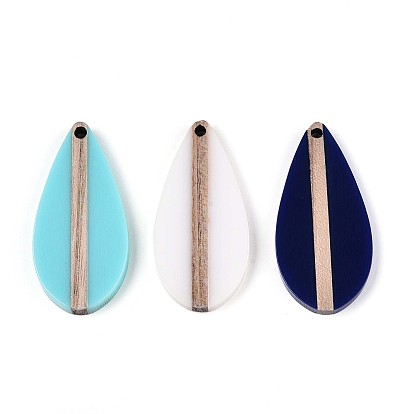 Кулоны из непрозрачной смолы и дерева, слеза