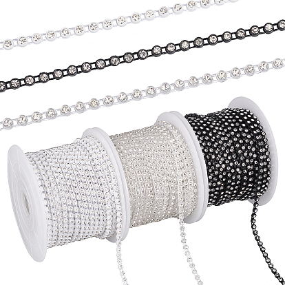 30ярды 3 цвета смолы стразы швейные украшения, с пластиковыми катушками 3шт., аксессуары для одежды diy