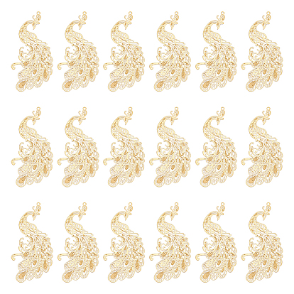 304 из нержавеющей стали большие кулоны, гравированные металлические украшения, павлин