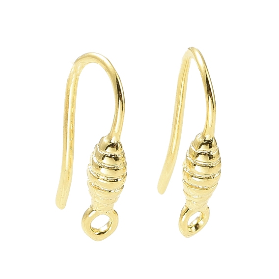 Rack Plating Brass Earring Hooks, with Vertical Loops, Long-Lasting Plated, Lead Free & Cadmium Free