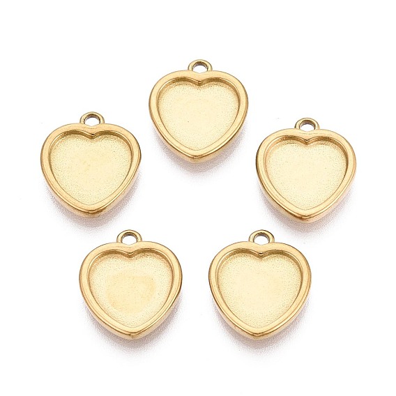 304 Настройки кабошон из нержавеющей стали кулон, сердце прелести