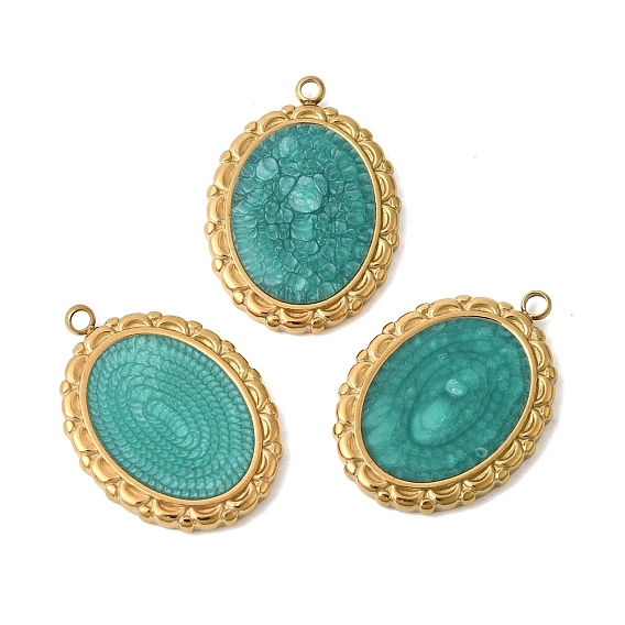 304 нержавеющей стальной эмали подвески, овальные амулеты, ионное покрытие (ip)