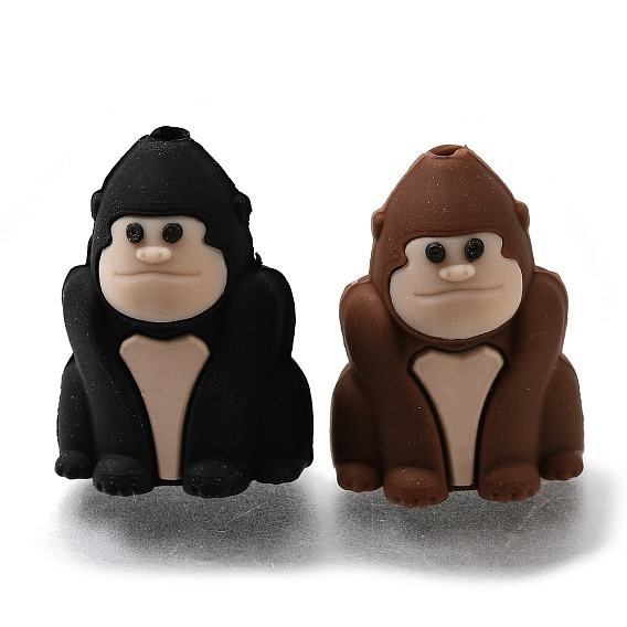 Silicone Beads, Focal Beads, Orangutan