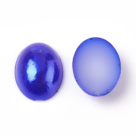 ABS Plastic Imitation Pearl Cabochons, Oval