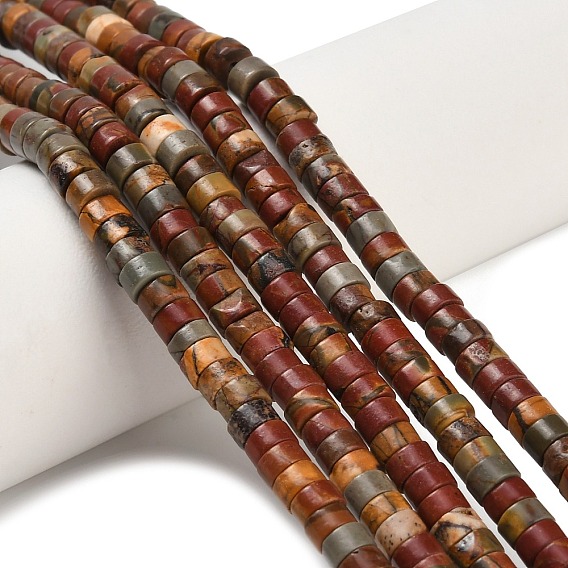 Нити бусин из натуральной яшмы пикассо/полихромной яшмы, диск, Heishi бусы