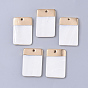 Electroplate Freshwater Shell Pendants, for DIY Jewelry Making, Top Golden Plated, Rectangle