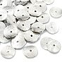 SHEGRACE Brass Spacer Beads, Textured Flat Round, Cadmium Free & Nickel Free & Lead Free