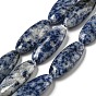 Натуральное синее пятно нитки из бисера яшмы, Плоско-овальные
