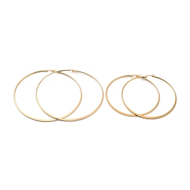 Вакуумное покрытие pvd 201 плоские большие серьги-кольца из нержавеющей стали с 304 булавкой из нержавеющей стали для женщин