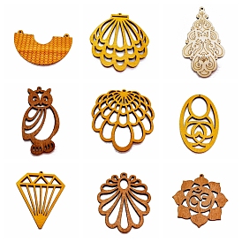 Wood Big Pendants, for Earring Jewelry Making