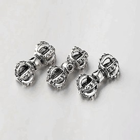 Сплавочные овальные бусины тибетского стиля , Дордже ваджра, 16.5x7 мм, отверстие : 1 мм