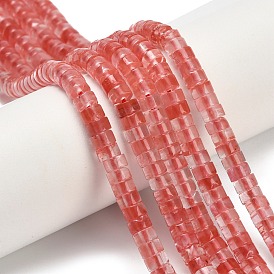 Вишневого кварца стеклянные бусы пряди, диск, Heishi бусы