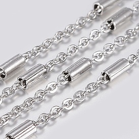 Вакуумная обшивка 304 кабельных цепей из нержавеющей стали, с катушкой, бисер колонки, пайки, Плоско-овальные