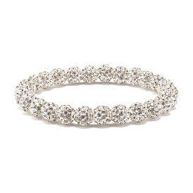 Crystal Rhinestone Ball Beaded Stretch Bracelet for Women