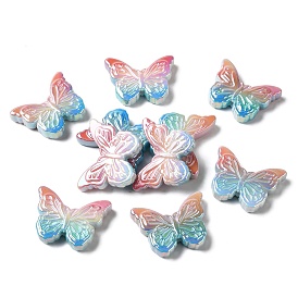 UV Plating Acrylic Beads, AB Color, Butterfly