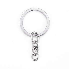 Alloy Split Key Rings, with Chains, Keychain Clasp Findings