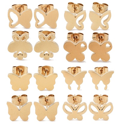 Вакуумное покрытие pvd 304 серьги-гвоздики из нержавеющей стали для женщин, бабочка
