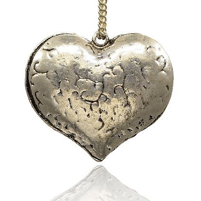 Ceder el paso cuero marcador Fábrica de China Ideas románticas de San Valentín para su antiguo baño de  plata colgantes de corazón de diamantes de imitación de aleación colgante  para las mujeres el collar, 41x36x14 mm, agujero: