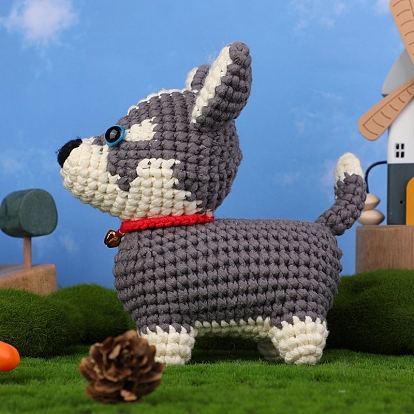 DIY 3D Dog Knitting Kits for Beginners, including Cored Cotton Thread