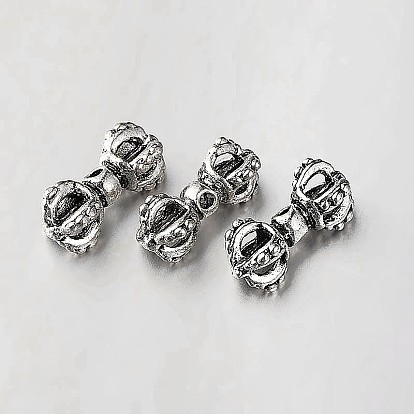 Сплавочные овальные бусины тибетского стиля , Дордже ваджра, 16.5x7 мм, отверстие : 1 мм