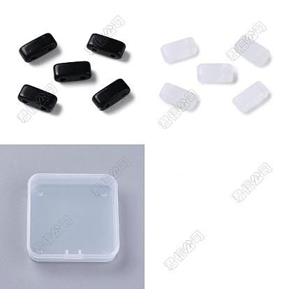600Pcs 2 Colors Opaque Acrylic Slide Charms, Rectangle