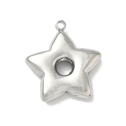 304 Stainless Steel Pendants, Star Charms