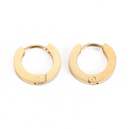 304 Stainless Steel Huggie Hoop Earrings, Ring