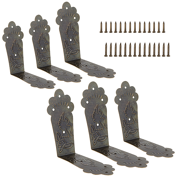 Iron Box Corner Protectors, with Screws, For Furniture Jewelry Box Decoration