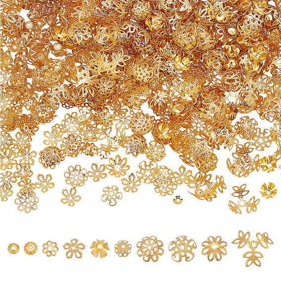 1000 шт. 10 стили железные колпачки для бусин