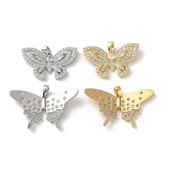 Латунные микро проложить кубического циркония подвески, бабочка